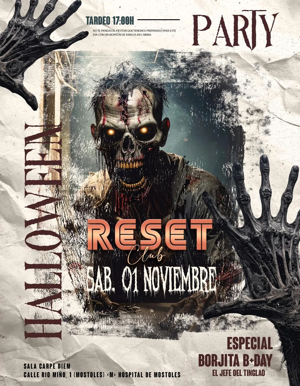 Flyer RESET CLUB - HALLOWEEN — 1 Nov · 17:00