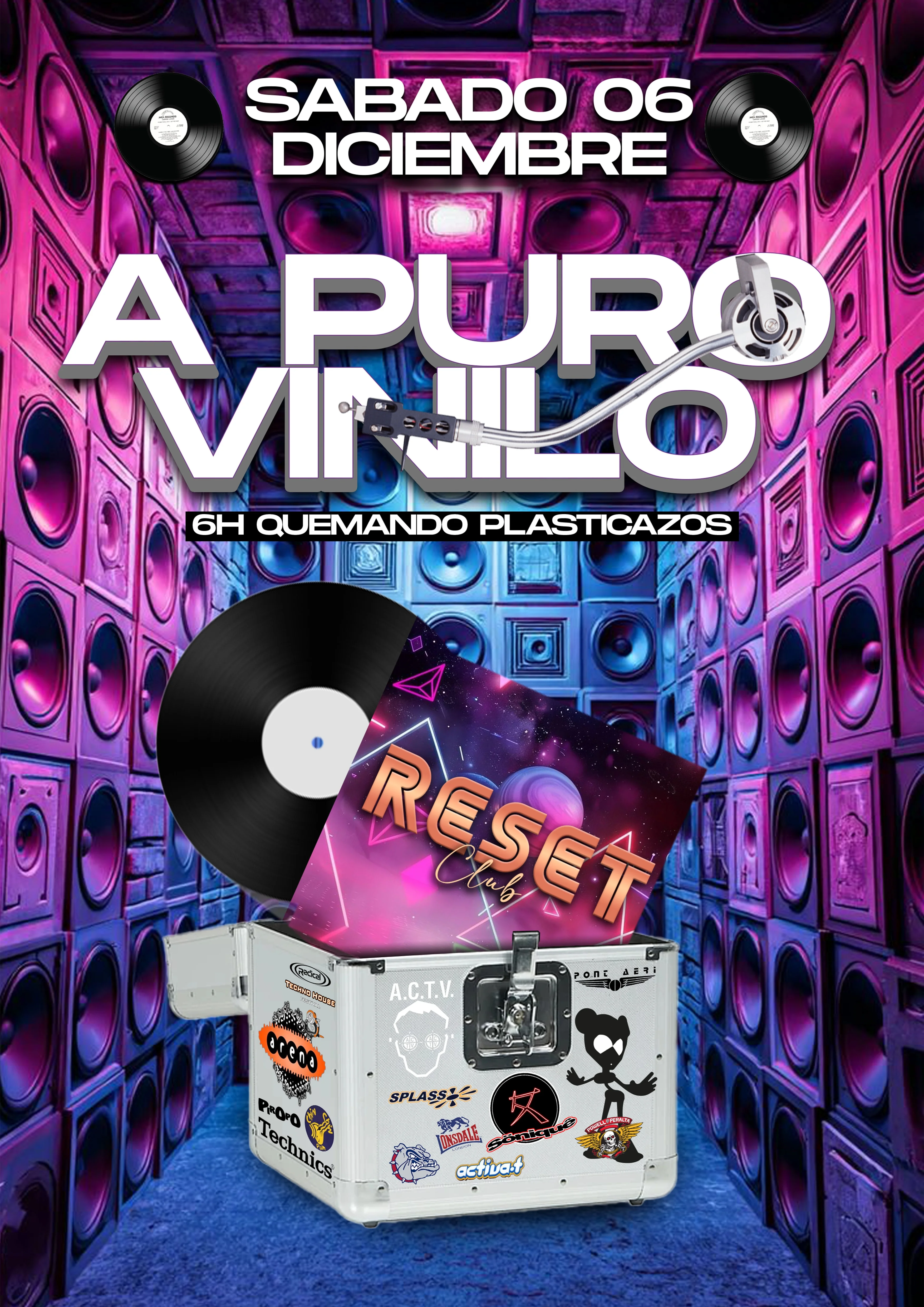Flyer RESET CLUB - A PURO VINILO — 6 Dic · 17:00